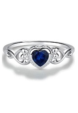 beautiful small heart cz sapphire birthstone ring for babies and kids